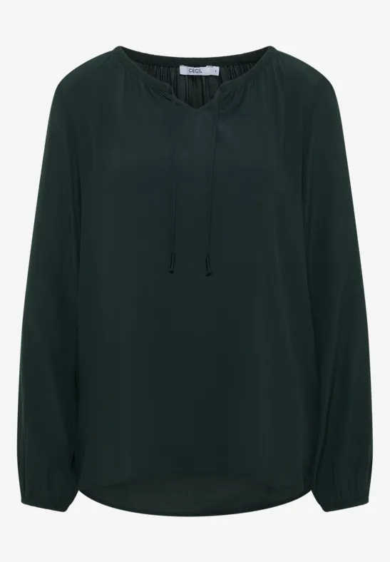 Crepe blouse ink green