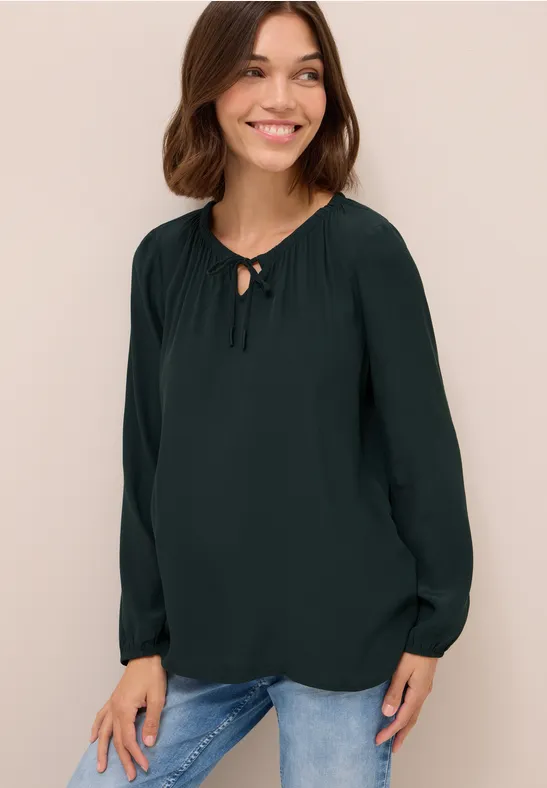 Crepe blouse ink green