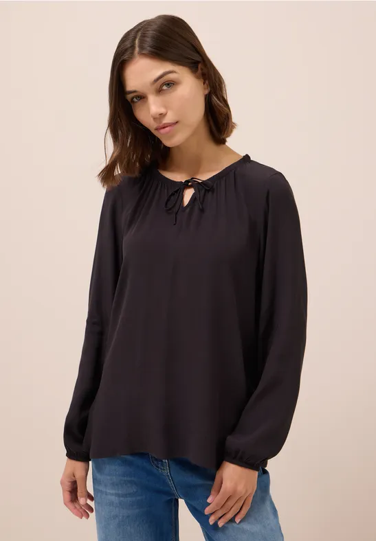 Crepe blouse eggplant red