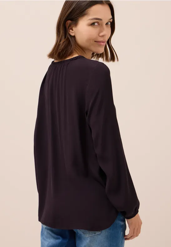 Crepe blouse eggplant red
