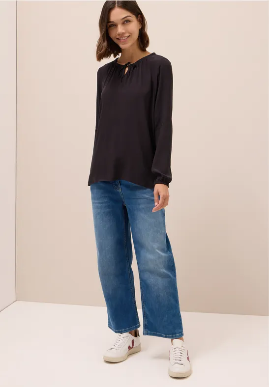Crepe blouse eggplant red