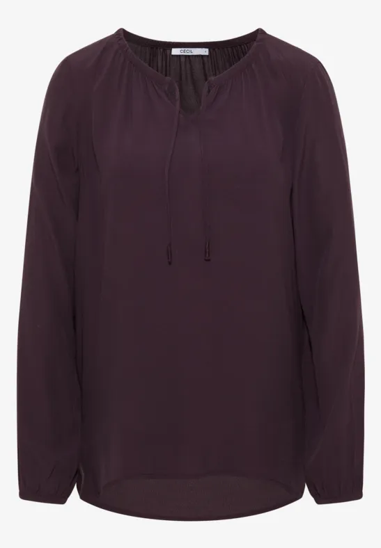 Crepe blouse eggplant red