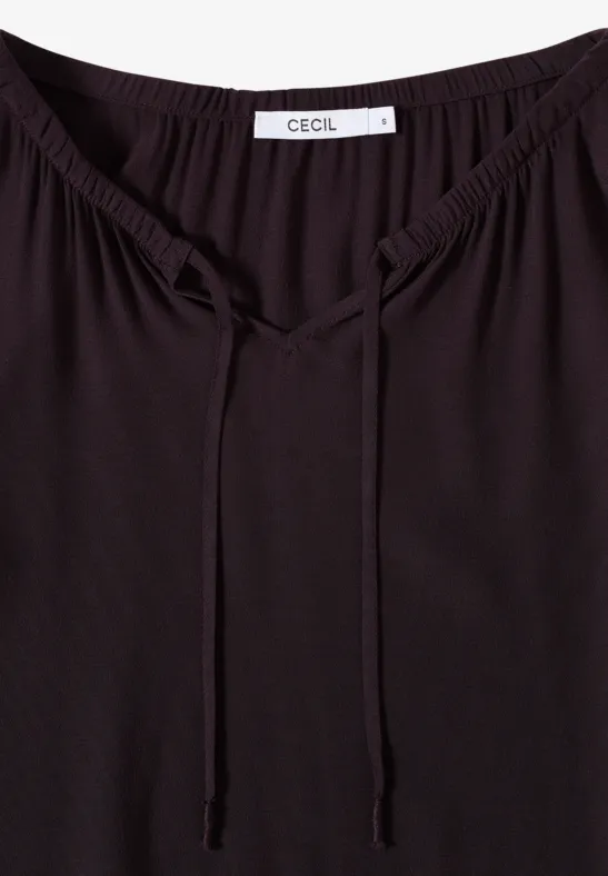 Crepe blouse eggplant red