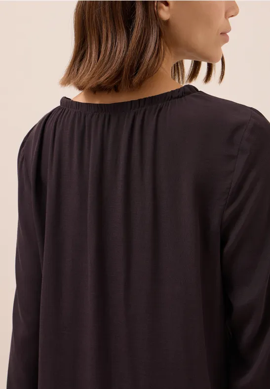 Crepe blouse eggplant red