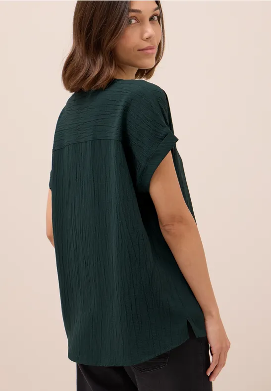 Blusenshirt mit Struktur ink green