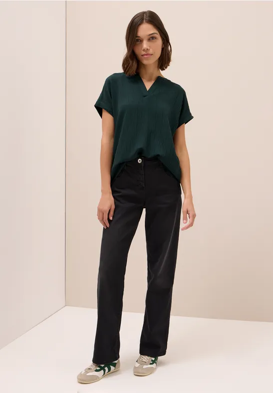 Blusenshirt mit Struktur ink green