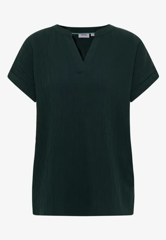 Blusenshirt mit Struktur ink green