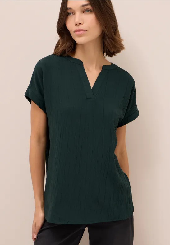 Blusenshirt mit Struktur ink green