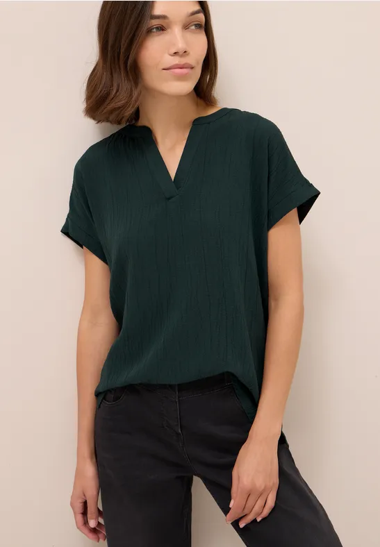 Blusenshirt mit Struktur ink green