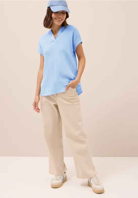 Blusenshirt mit Struktur light sky blue