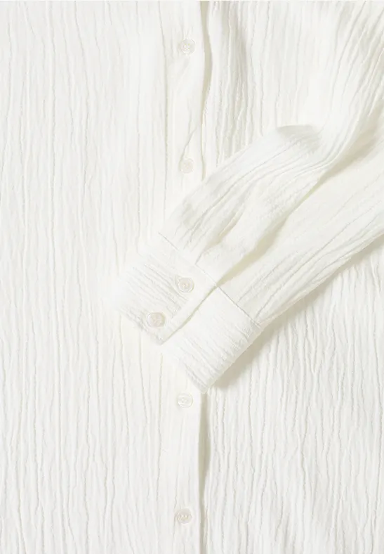 Hemdbluse mit Struktur vanilla white