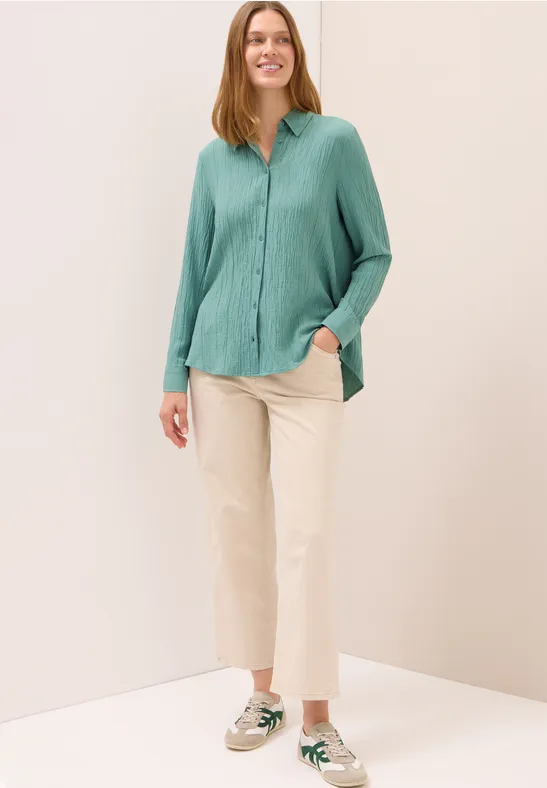 Hemdbluse mit Struktur jewel green