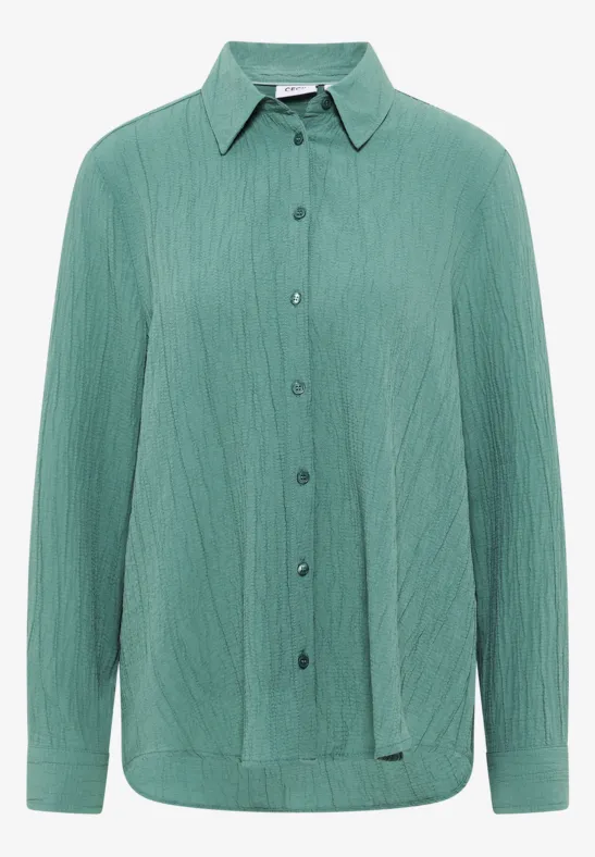 Hemdbluse mit Struktur jewel green