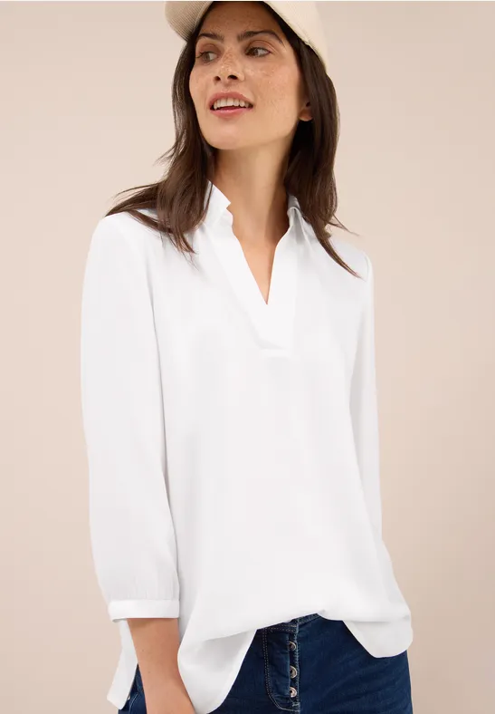 Blouse in effen kleur White