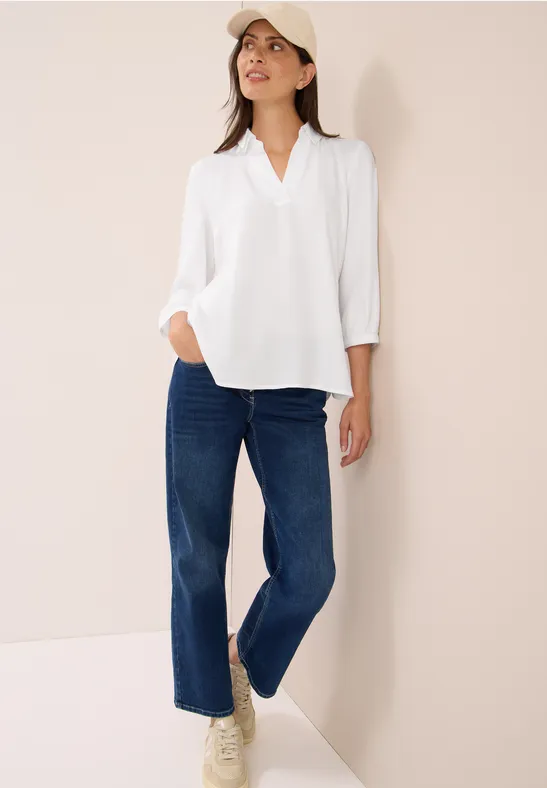 Blouse in effen kleur White