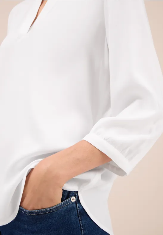Blouse in effen kleur White