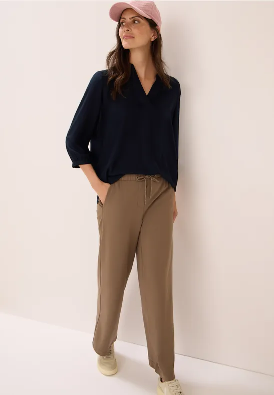 Bluse in Unifarbe urban dark blue