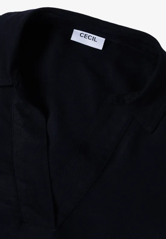 Bluse in Unifarbe urban dark blue
