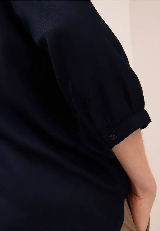 Bluse in Unifarbe urban dark blue