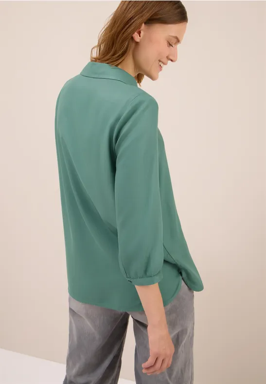 Bluse in Unifarbe jewel green