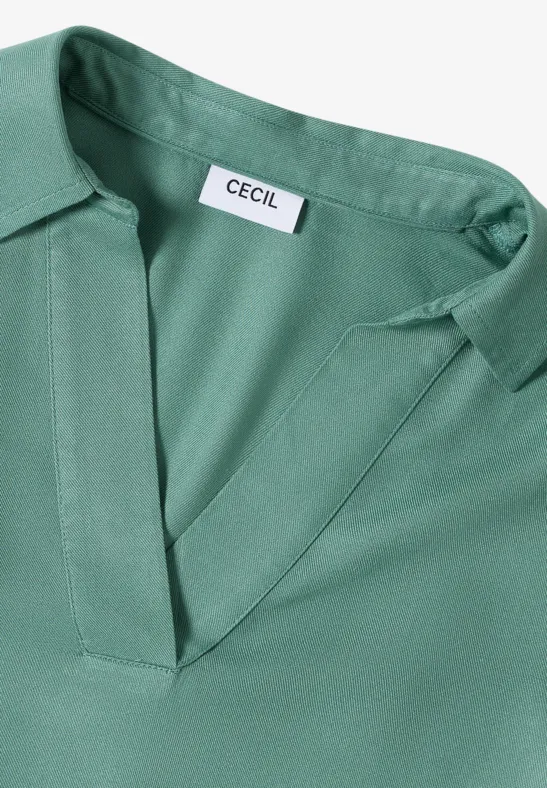 Bluse in Unifarbe jewel green