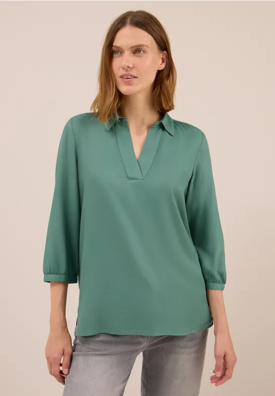 Bluse in Unifarbe jewel green