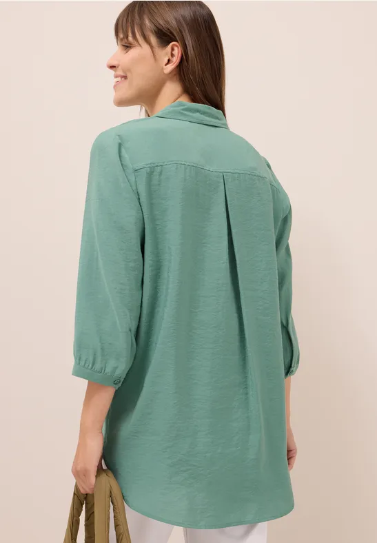 Blouse longue en couleur unie jewel green