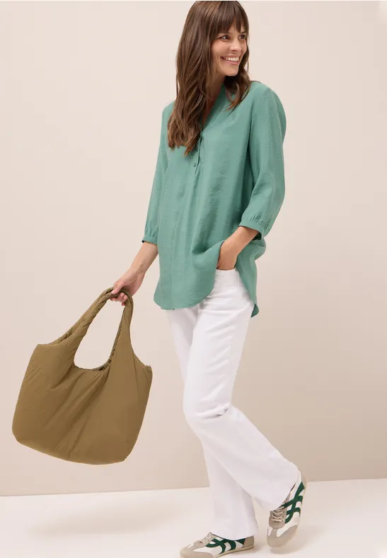 Blouse longue en couleur unie jewel green