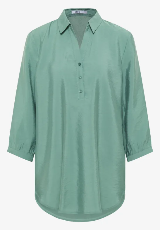 Blouse longue en couleur unie jewel green