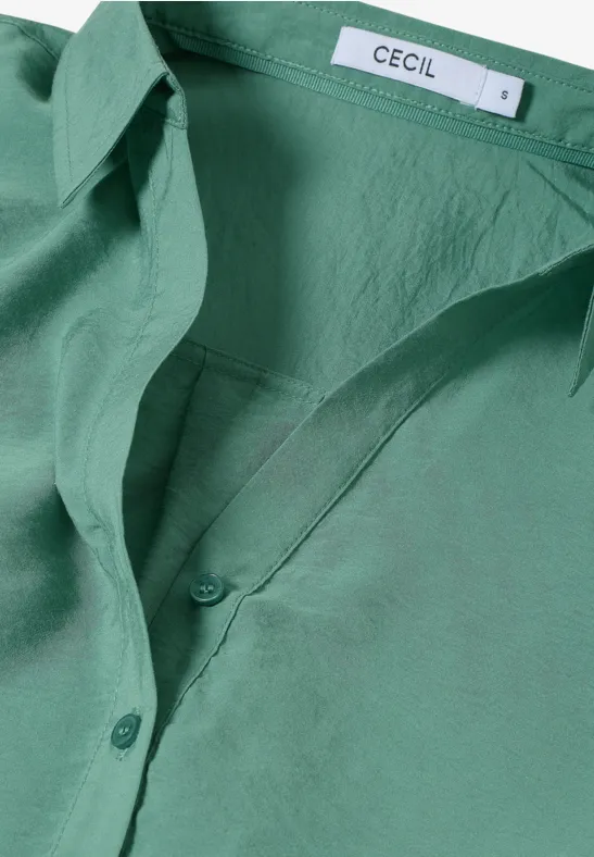 Blouse longue en couleur unie jewel green