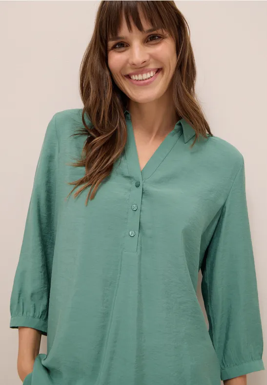 Blouse longue en couleur unie jewel green