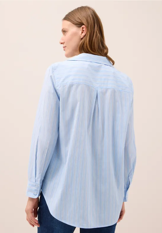 Gestreept overhemd blouse light sky blue