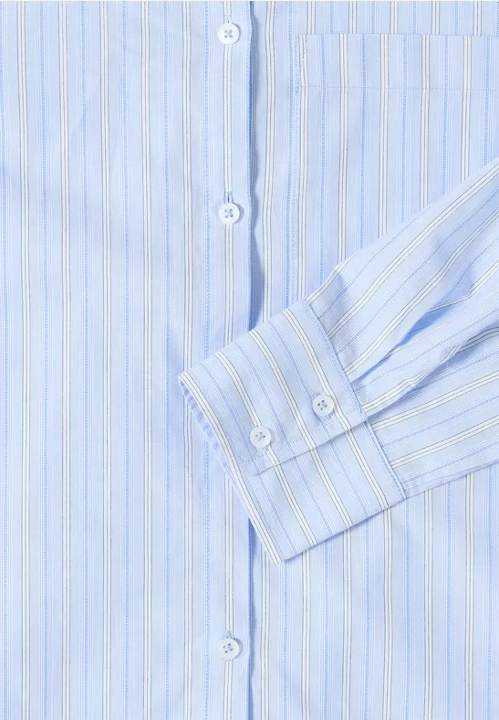 Gestreept overhemd blouse light sky blue