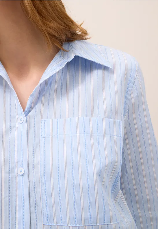 Gestreept overhemd blouse light sky blue