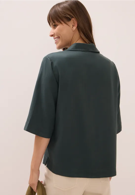 Lyocell overhemd blouse ink green