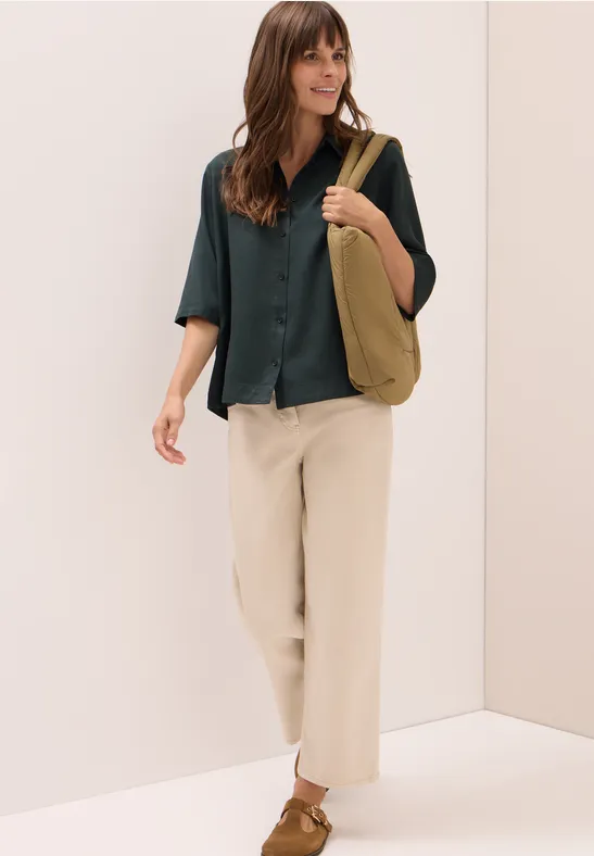 Lyocell overhemd blouse ink green