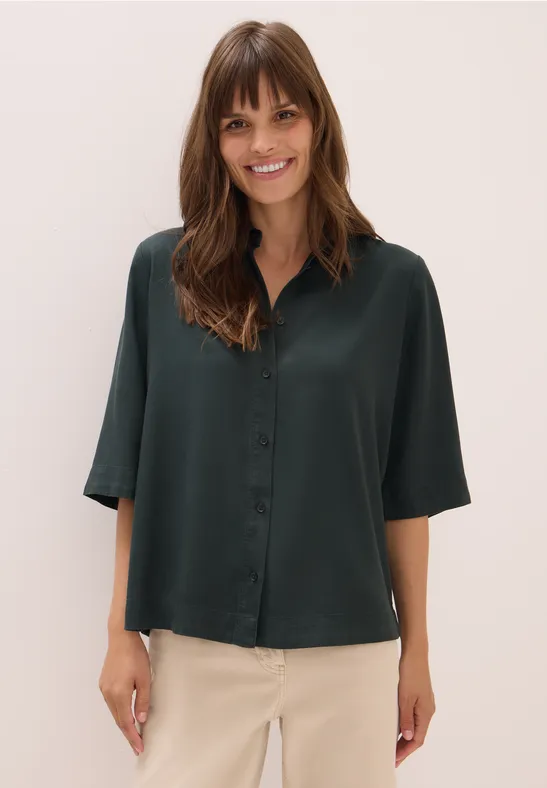 Lyocell overhemd blouse ink green