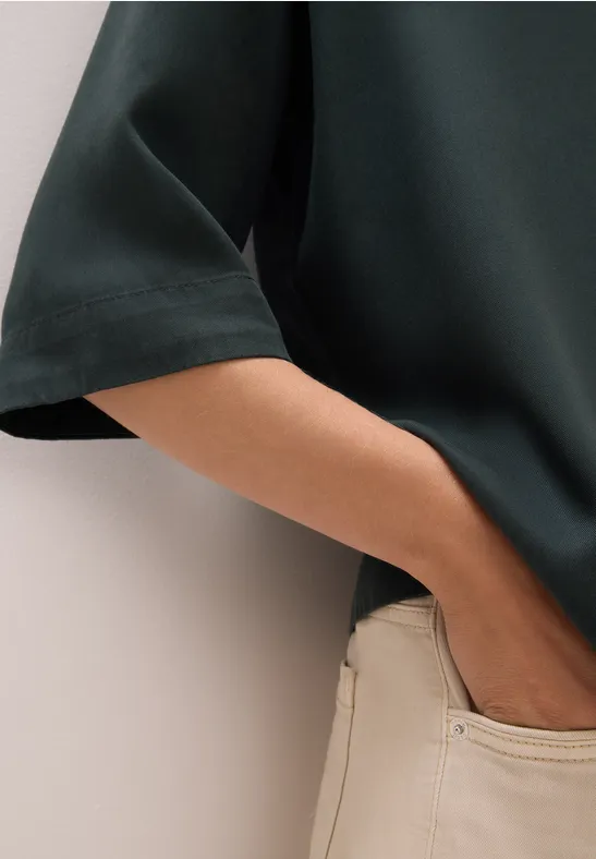 Lyocell overhemd blouse ink green
