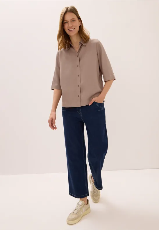 Lyocell overhemd blouse natural taupe