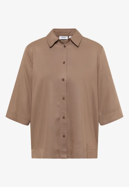 Lyocell overhemd blouse natural taupe