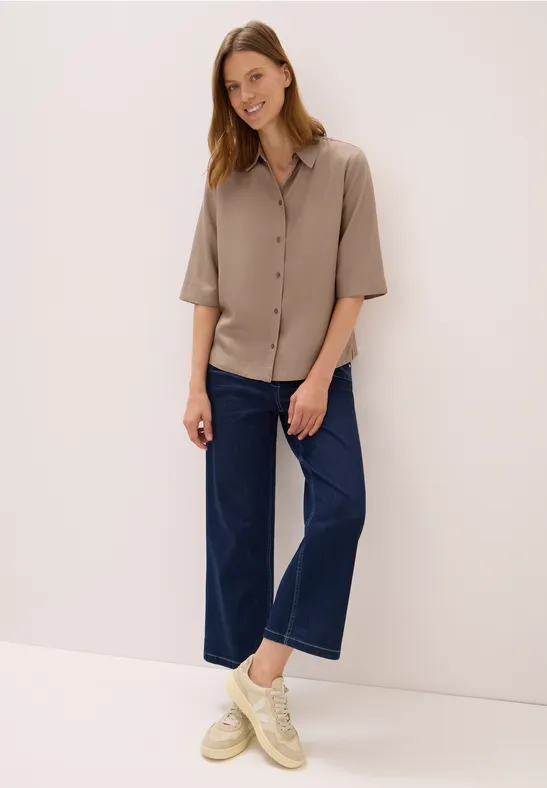 Lyocell overhemd blouse natural taupe