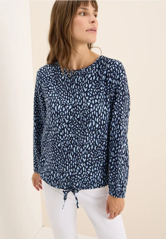 Blouse imprimée avec cordon de serrage urban dark blue
