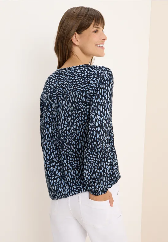 Blouse imprimée avec cordon de serrage urban dark blue