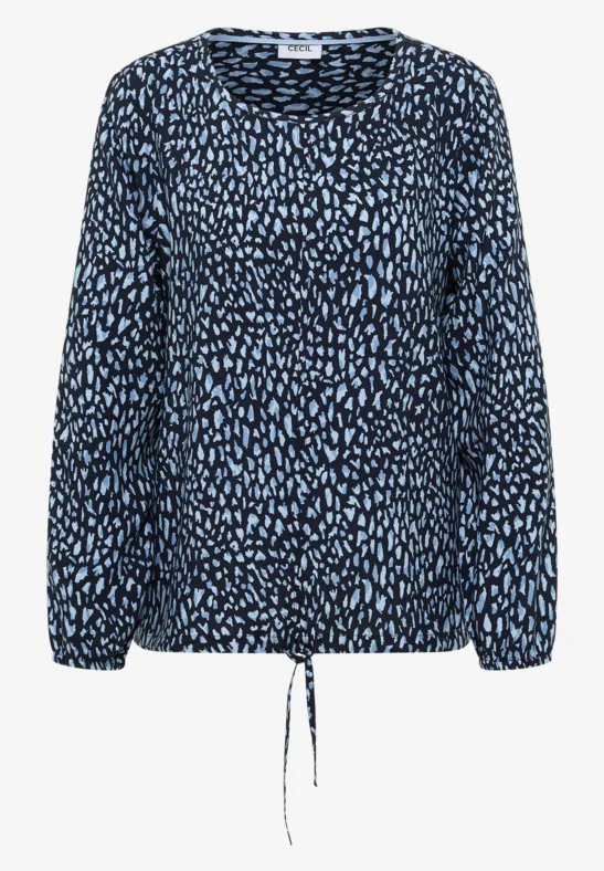 Blouse imprimée avec cordon de serrage urban dark blue