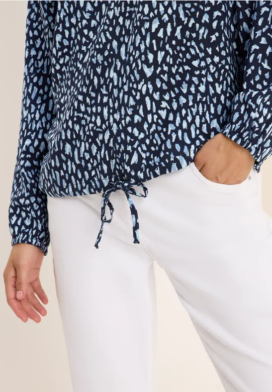 Blouse imprimée avec cordon de serrage urban dark blue