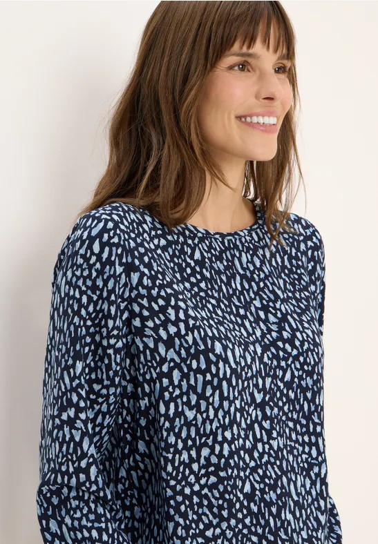 Blouse imprimée avec cordon de serrage urban dark blue