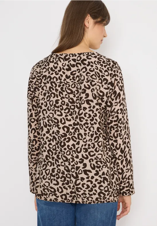 Gemusterte Bluse sandalwood beige