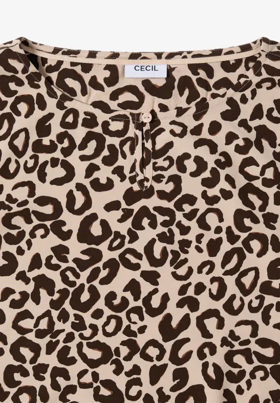 Gemusterte Bluse sandalwood beige
