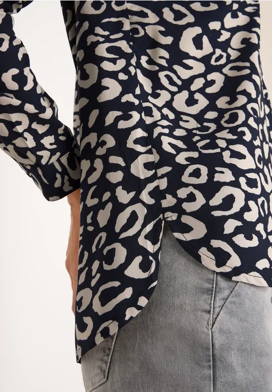 Gedessineerde blouse urban dark blue