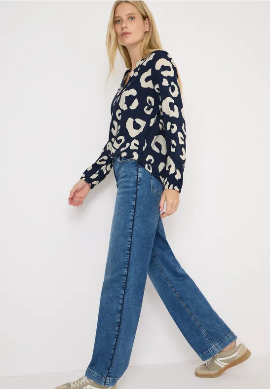 Gemusterte Bluse urban dark blue